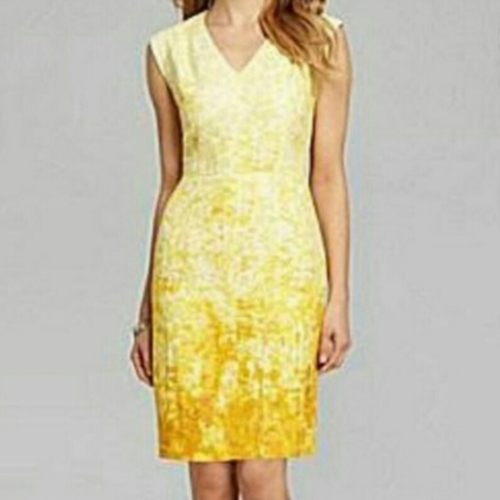 Antonio Melani Omirah Yellow Linen Dress Size14